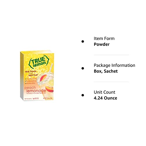 True Lemon, Drink Mix, Peach Lemonade (Pack Of 4) #TOP1