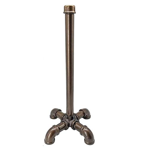 MINCORD Rustic Industrial Standing Pipe Paper Towel Holder, Kitchen Tissue Holder Countertop for Kitchen & Bathroom, Simply Tear Roll Contemporary Paper Towel Holder Napkin Towel Hold (Bronze)