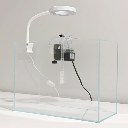 Nano-Aquarium-Set, kleines Betta-Fisch-Aquarium, 2,2 Liter, randloses Glas-Fischbecken mit Filter, Licht und Aquascaping-Dekorationen (transparent, komplett) – Bild 6