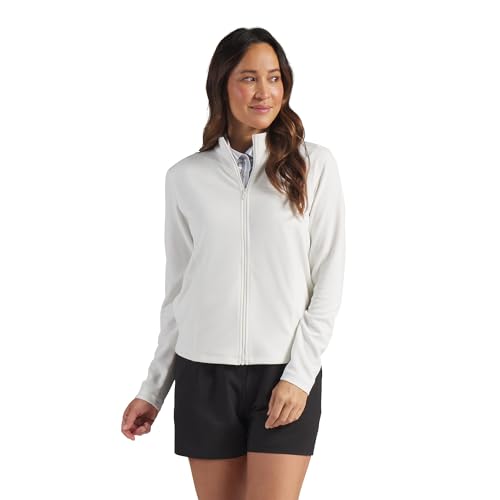 PUMA Women's Standard Pure Textured FZ Golf Jacket, Warm White