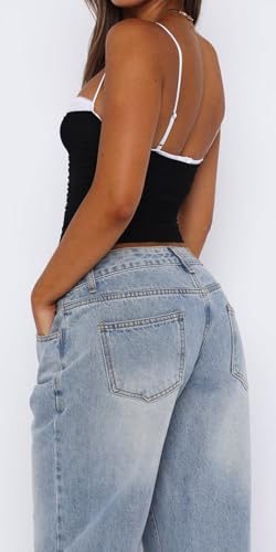 Women Sexy Y2k Double Lined Shelf Bra Tank Top Dressy Crop Corset Camisole Top with Built in Bra for Date Night Club3