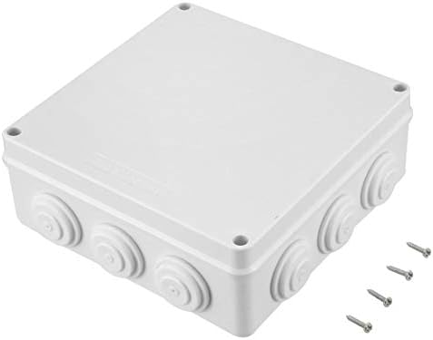 Awclub ABS Plastic Dustproof Waterproof IP65 Junction Box Universal Electrical Project Enclosure White 7.9"x7.9"x3.1"(200mmx200mmx80mm)