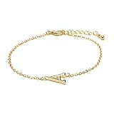 Material: Aleación de metal Acabado: Oro de 18k Ancho de la pulsera: Letra de 12x9mm Largo: 16+3cm extensión Cierre: Mosquetón