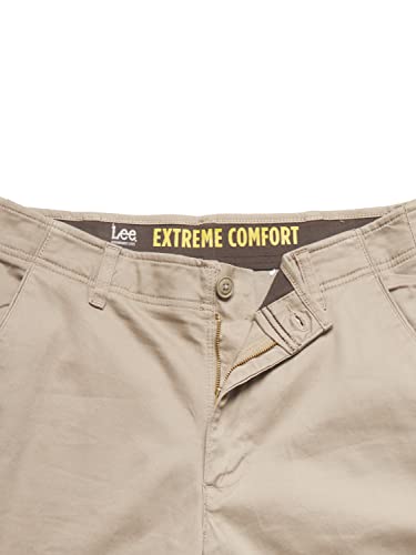 Lee Men's Extreme Motion Flat Front Short, Pebble, 36 #TOP4