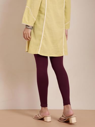Image of TWIN BIRDS Super Stretchable Cotton Elasthane Fabric Ankle Length Leggings for Women