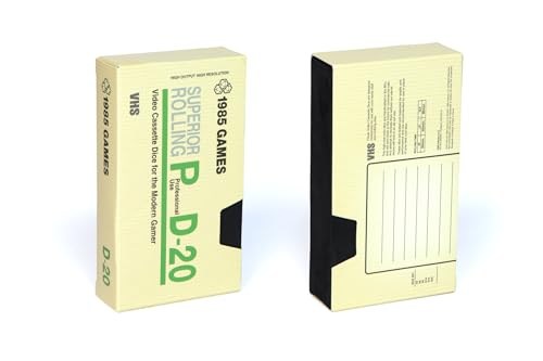 Image of 1985 Games Sharp Edge D&D Dice Set - Handmade Resin Polyhedral Dice in VHS Retro Box - 7 Dice for TTRPG (Crystal Ball)
