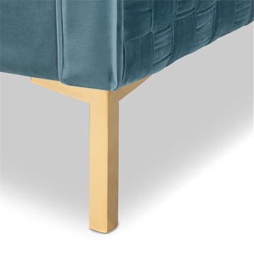 Sillón contemporáneo terciopelo azul miniatura 5