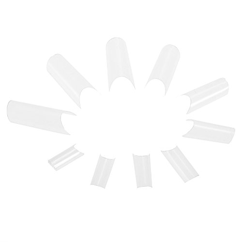500Pcs False Nail Art Tips C-shape French Nail Tips Acrylic C Curve Nail Mold Tool (Transparent)