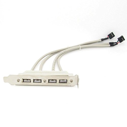 Motherboard 4 Ports USB 2.0 Slot Plate Adapter Hubs Expansion Rear Panel Header Bracket