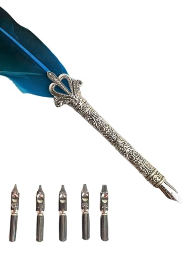 Caneta Tinteiro Pena Simples Verde - Água