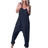 Jumpsuits Für Damen Sommer Sommer Jumpsuit Damen with Pockets Casual Jeans Jumpsuits Damen overall Blumendruck Spaghetti-Träge Festliche jumpsuits für damen elegant sommer