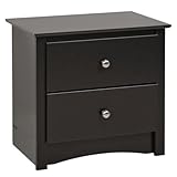 Prepac Black Sonoma 2 Drawer Nightstand