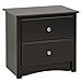 Prepac Black Sonoma 2 Drawer Nightstand