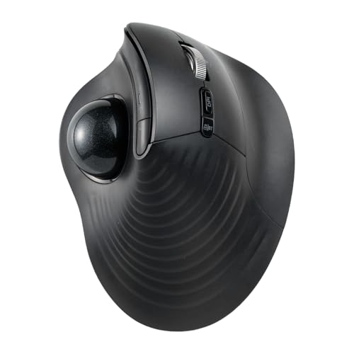 サンワダイレクト ワイヤレス トラックボールマウス 静音 チルトホイール 高速スクロール Bluetooth 5ボタン 充電式 エルゴノミクス マウス 無線 トラックボール ブラック 400-MAWBTB230BK