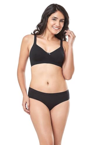 Image of Amante Every de Black Solid Non-Wired Non Padded Everyday Bra