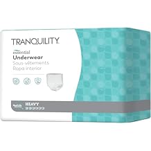Tranquility Essential Underwear, for Heavy Incontinence, Soft & Breathable Pull-On Style, Full-Rise Fit, Secure Protection with Kufguards, Latex-Free, Unisex, Adult X-Small/Youth Large, 24ct Bag