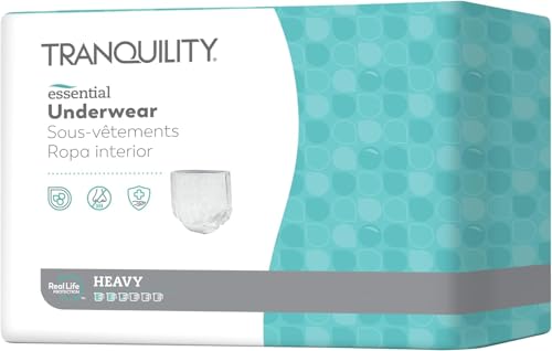 Tranquility Essential Adult Absorbent Underwear, Pull on with Tear Away Seams, Heavy Absorbency, X-Small (17