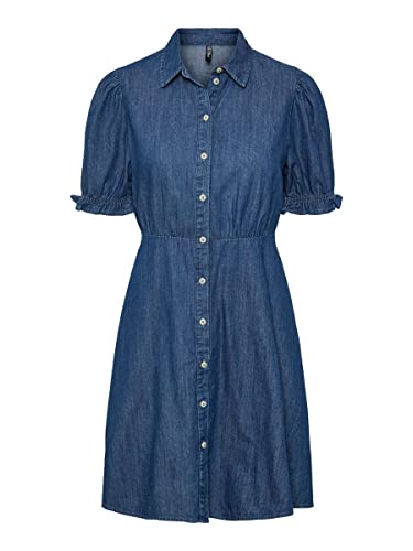 Pieces Damen Pchope Shirt Dress Bc Kleid, Medium Blue Denim, XL EU