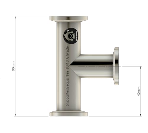 Image of bmotiontech superior grade ISO-KF NW16 KF16 Flange Tee Fitting with 3 sets of Aluminum wing nut clamps & O-rings (KF16 Equal TEE w / 3 clamps)