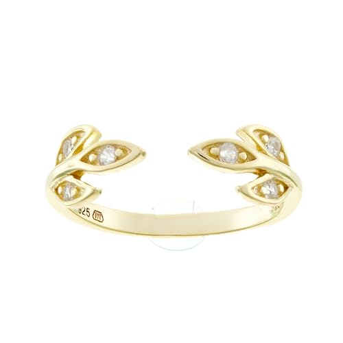 Bague Beneto Charming plaqué or résistant avec zircons