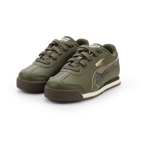 Image of Puma Unisex-Child Roma Shoes, Loden Green-Chocolate Brown-Gum SS26, 1.5, Little Kid