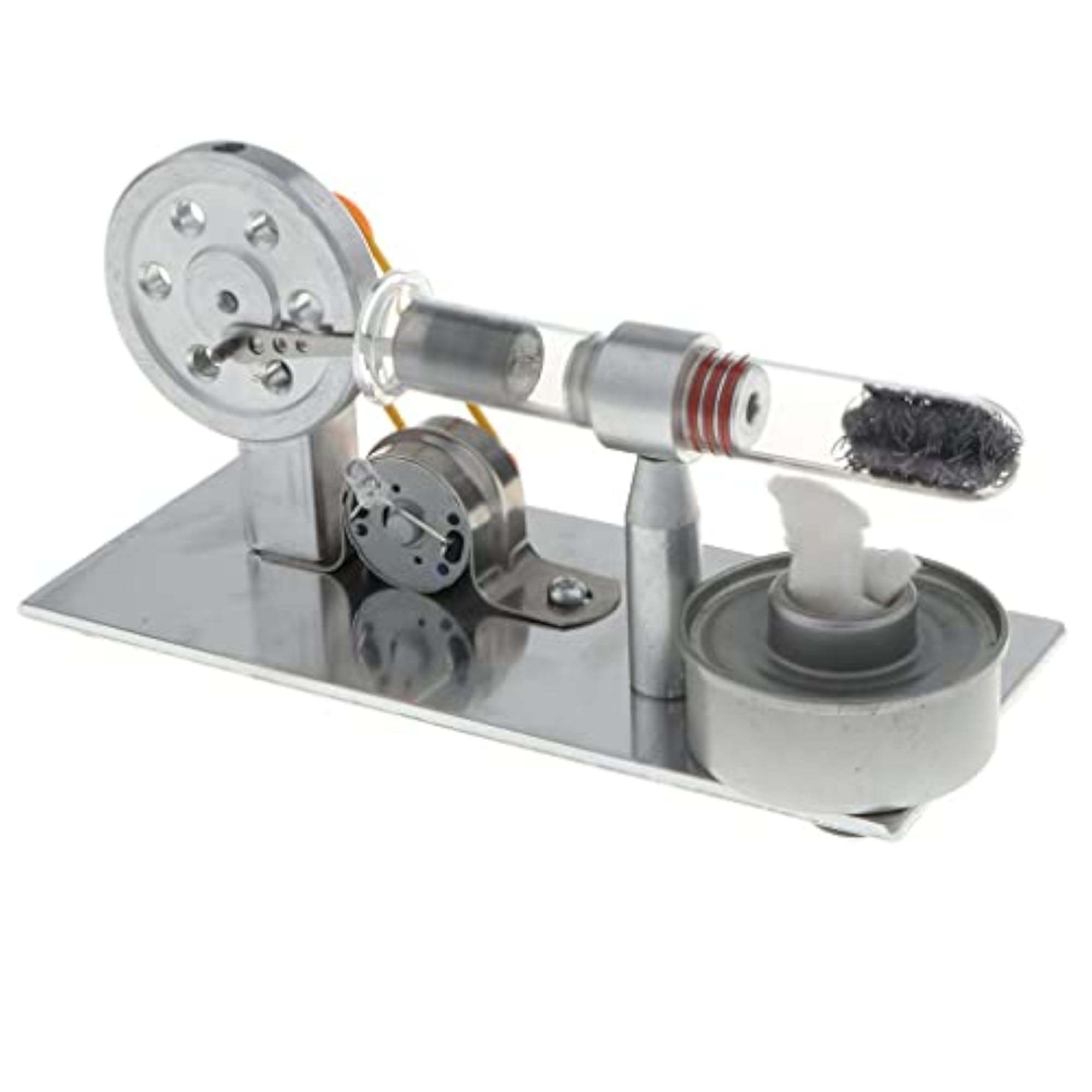 Stirling Engine Flywheel Colorful LED Educational Model