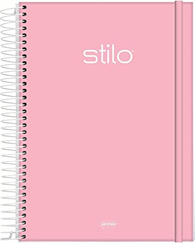 Kit 2 Cadernos Stilo Rosa Pastel 1 Matéria 80 Folhas, Jandaia