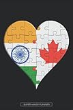  Planner: India Canada Jigsaw Heart Design Combined Flags For Indian Canadian