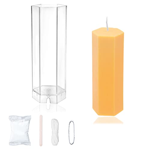 MILIVIXAY Hexagon Pillar Candle Mold-Width:2.28 inch,Height:6.10 inch-Durable PC Candle Mold for Making Candles
