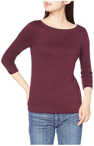 Image of Amazon Essentials Women's Slim-Fit 3 /4 Sleeve Boat Neck Cotton Modal Micro Rib T-Shirt