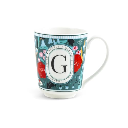 Image of Shay Alphabet Mug 300ml, Letter G Printed Coffee Mug for Girls, Boys, Friends | Ceramic Mug |Glossy Finish | Ceramic Coffee Cup | Porcelain | Microwave Safe (Alphabet Mug - G)