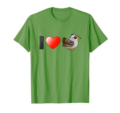 I Love White-crowned Sparrows Original Birdorable Design T-Shirt