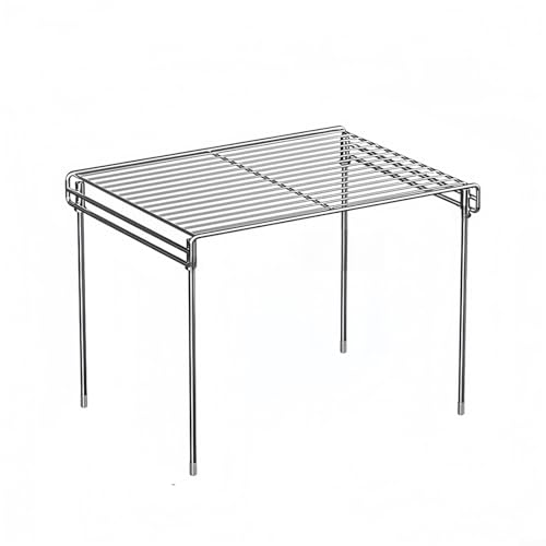 GANCEI Soporte para microondas, soporte de almacenamiento de acero inoxidable, ahorro de espacio, color plateado, 40 x 30 x 30 cm, organizador de mostrador para el hogar, oficina, cocina
