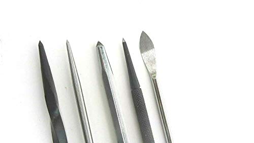 Ramelson Intaglio Etching Twisted Scriber, Scraper/Burnisher, Hook & Carbide Scriber, Knife Kit