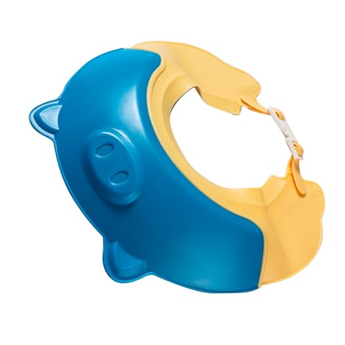 Chapéu de Lavagem de Cabelo, boné Protetor de Cabeça de Shampoo PP Bonito Ajustável para Banho (Azul