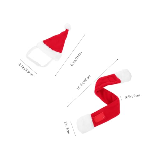 Disfraz navideño para perro Ipetboom, set de sombrero y bufanda miniatura 6