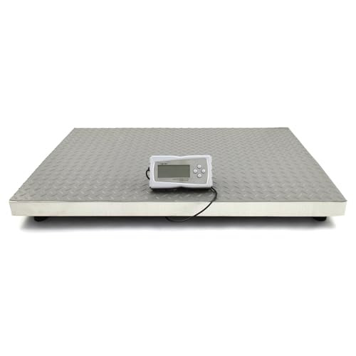 Imagen de Báscula Plataforma 300 kg Industrial 90x60 cm Digital LCD Acero Inoxidable Precisión 100 g Profesional para Almacén Taller Envíos Agricultura con Pantalla Independiente