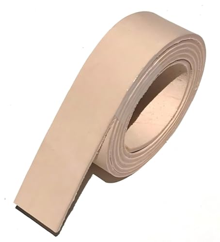 Natural Veg Tan 8/9 ounce Leather Belt Blank, Long Strip 1.5" x 50" 1 Pack