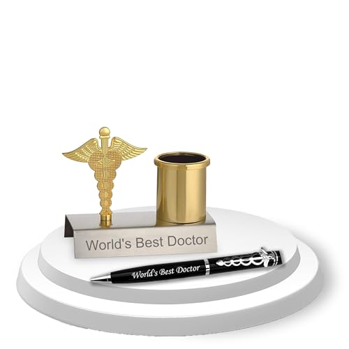 Image of SAVRI Personalized Doctor's Gift Set: Medical Symbol Pen with Pen Stand set | Ideal Gift for Doctors, Surgeons, and Medical Professionals | Perfect for Anniversaries, Birthdays, or Father's Day