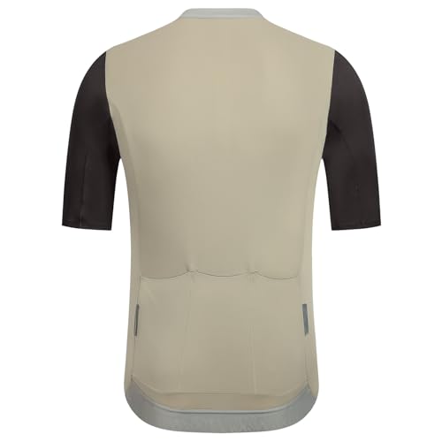 Santic Men\'s Cycling Jersey Short Sleeve Tops Pro Road Bike Shirt Full Zipper UPF 50+ Bicycle Jersey with Pockets Khaki