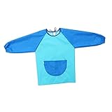 Kisangel Wasserdichte Malschürze Für Langen Ärmeln Basteln Praktischen Taschen