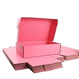 30 x 20 x 8 cm Rosa Klappdeckel-Versandbox – Recyclingkarton – innen & außen rosa – für Sets, Kosmetik & Aufbewahrung – 20er-Pack