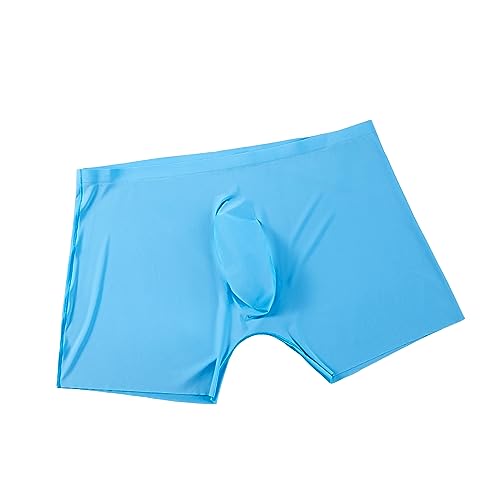 Men's Seamless Ultra Soft Ice Silk Boxer Shorts Stretchy Underwear Trunks