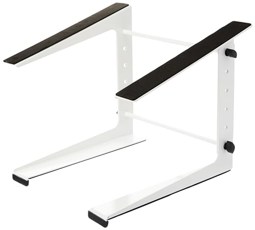 Adam Hall Stands SLT 001 EW - Laptopständer, höhenverstellbar bis zu 22,5 cm, Stahl, weiß