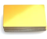 Tarjetas de presentación, 100 unidades, tarjetas de presentación grabadas con láser, de aluminio, para el trabajo, exposiciones y centros comerciales, dorado brillante