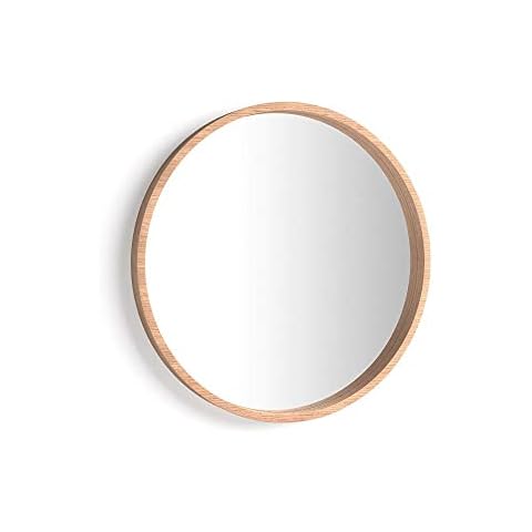 Mobili Fiver, Olivia Round Mirror, 64 cm diameter, Rustic Oak, Plywood/Glass, Made in Italy Cover