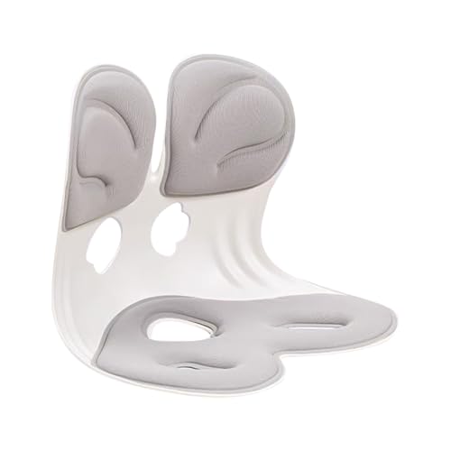 FAHKNS Ergonomic Chair Lumbar Support,Chair Back Support and Detachable Cover, Orthopaedic Cushion with Integrated backrest to Relieve Lumbar Fatigue, Ideal for Office Chairs and Floor Seats (Grey) by FAHKNS - Used condition - US$30.13