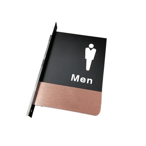 ZPFDSG Cartel Aseos Señal de Puerta de Doble Cara, señal de recordatorio de baño montada en el Lado, señalización de baño for Hombres y Mujeres, señalización de WC de Hotel(Color:Double-sided-05)