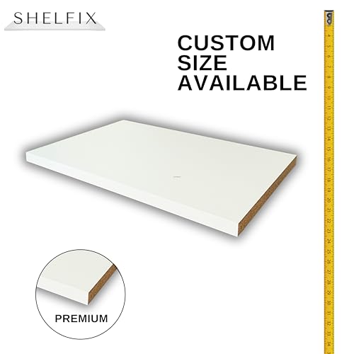 Customized White Shelves Cut to Order 3/4" - Cabinet Shelf Custom Size Shelf - Melamine Shelves Cut to Order 3/4" - Cabinet Replacement Shelves (White) - Thumbnail 4