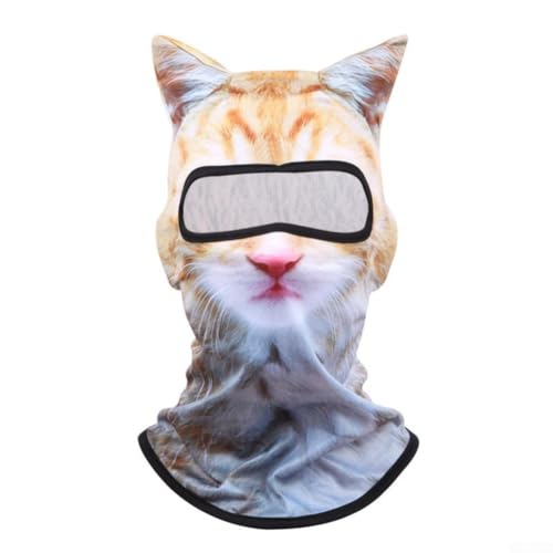 Yhenlovtt Para deportes y actividades, para estampado de animales, protección solar, máscara facial, protección UV, cubierta para la cabeza con divertidos patrones de animales, transpirable (DW229017)